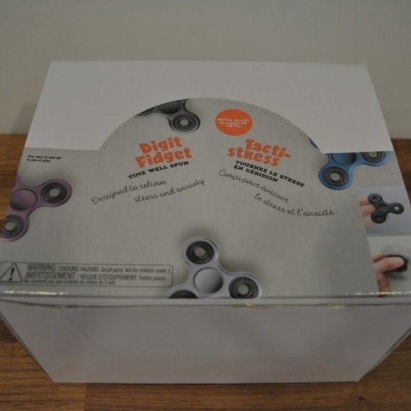 Digit Fidget Spinners | Blue | Chrome | Black | Box Of 24 - Picture 1 of 1
